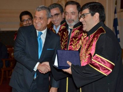 Byron Nicolaides, President of Peoplecert, awarded by the AUEB